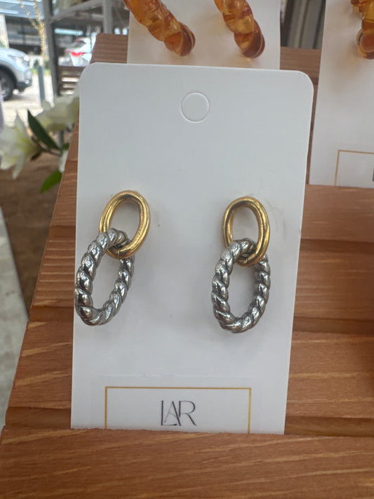Gold Silver  Loop earring