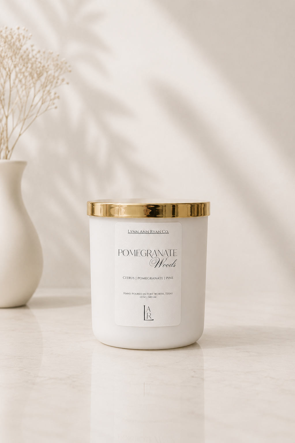 Pomegranate Woods 12 oz Candle