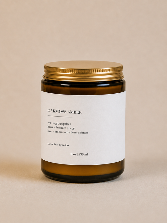 Oakmoss Amber 8oz Candle